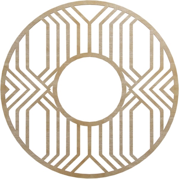 Ekena Millwork Empire Wood Fretwork Pierced Ceiling Medallion, Hickory, 32"OD x 11 3/4"ID x 3/8"T CMWP32X32X0375EPHI - main